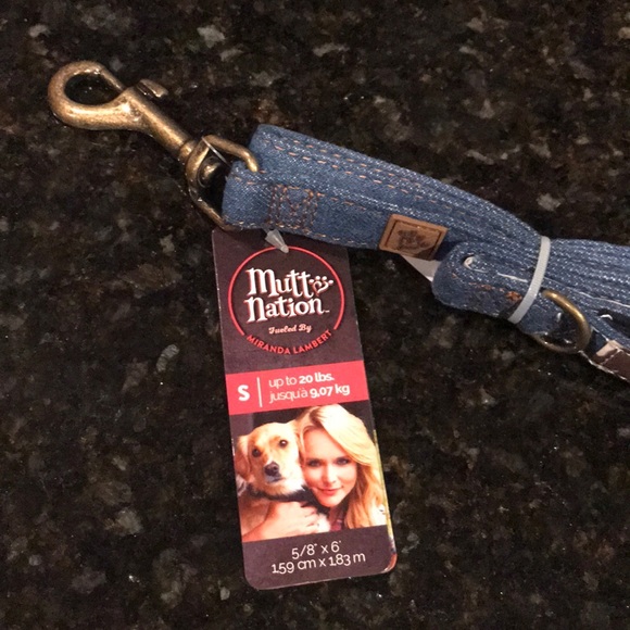 MUTT NATION  5/8 “ x 6ft DENMIN BROWN DOG LEASH - Picture 1 of 6